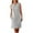Gray, variant on RYRJJ Cotton Linen Dress for Women Button Shirt Dress Sleeveless Round Neck Dressy Casual Mini Dresses with Pockets(White,L)