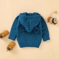 thumbnail image 2 of Winter Baby Boys Girls Sweaters Cardigans Autumn Pure Color Long Sleeve Knitted Newborn Infant Toddler Outwear Jackets with Hood, 2 of 5