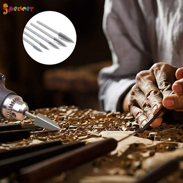 Spencer 5PCS/Set Wood Carving And Engraving Drill Bit