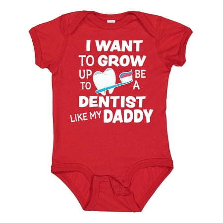 

Inktastic I Want to Grow Up to Be a Dentist Like My Daddy Gift Baby Boy or Baby Girl Bodysuit