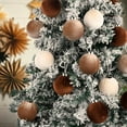 thumbnail image 6 of 15pcs Brown Velvet Christmas Tree Ornaments, 3.15" Shatterproof Xmas Balls in Neutral Beige & Gold, Rustic Farmhouse Holiday Baubles for Tree, Wreath, Garland, Wedding, Home Christmas Decorations, 6 of 6