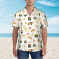 thumbnail image 2 of Honeii Sushi and Rolls Print Men’s Hawaiian Shirt,Classic Button-Down Short Sleeve Shirt, for Beach, Vacation, and Outdoor Activities,XX-Large, 2 of 7