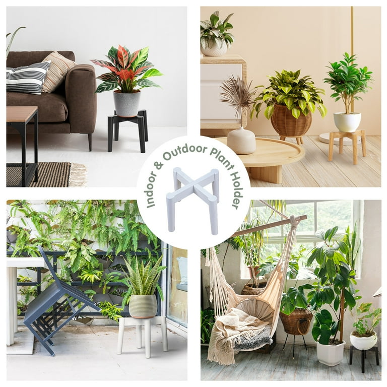 Nabytok Wood 7.5" x 9.8" Plant Stand Indoor Outdoor, Wooden Single Floor  Plant Pot Holder, Natural Plant Stand, Assembly Required (Excluding Potted  ...