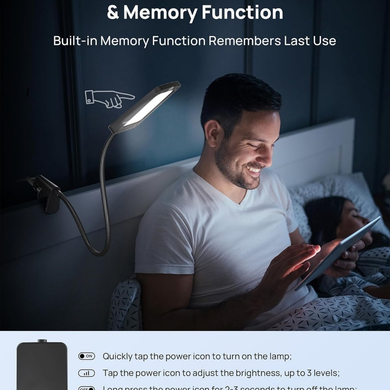 LED Desk Lamp with Clamp, 1000LM Super Bright 3-Level Dimmable Desk Light 6000K Daylight, Extra-Long Flexible Gooseneck Clip on Light, Eye-Care Clamp Lamp for Painting, Workbench,Reading
