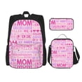 thumbnail image 1 of Easygdp Best Mom ever Mochila para Niños y Niñas con Set de Caja de Almuerzo y Estuche para Lápices 3 en 1, Mochila Escolar Estampada para Adolescentes, 1 of 7