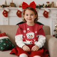 thumbnail image 3 of Yuyamidu Christmas Snowman Sweatshirt for Toddler Girls 1-2T Ruffle Shoulder Crewneck Sweatshirts Long Sleeve Pullover Tops Winter Holiday Clothes Lightweight Soft Workout Outfits, 3 of 7