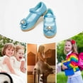 thumbnail image 3 of Stelle Girls Mary Jane Glitter Shoes Wedding Party Flats Dress Pump Shoes for Kids Toddler Flower Girl Low Heel Princess Shoes,Blue, 3 of 7