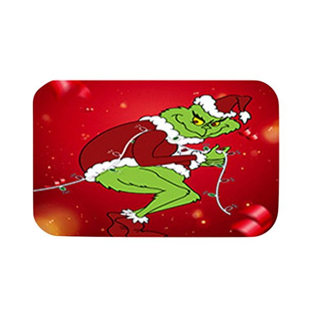 Felpudo Grinch, alfombra de Grinch, felpudo navideño para exteriores, felpudo Grinch, decoración navideña para interiores, talla única