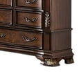 thumbnail image 4 of BenJara Prio Wide Dresser, 11 Drawers, Marble Top, Carved Cherry Brown Wood, 4 of 5