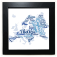 thumbnail image 1 of map eu landmark geography wordcloud black square frame picture wall tabletop, 1 of 3