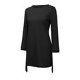 thumbnail image 4 of Ersazi A Line Dress Women Solid Bow Elegant Straigth Dress Spring Loose Mini Dresses In Clearance Black L, 4 of 5