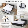thumbnail image 6 of Wiilayok 81" Twin Size Daybed with Pull Out Trundle Bed, Black Velvet Upholstered Day Bed Frame for Adults,Twin to King Daybed with 2 Storage Cabinets - Perfect for Living Room or Bedroom, 6 of 8
