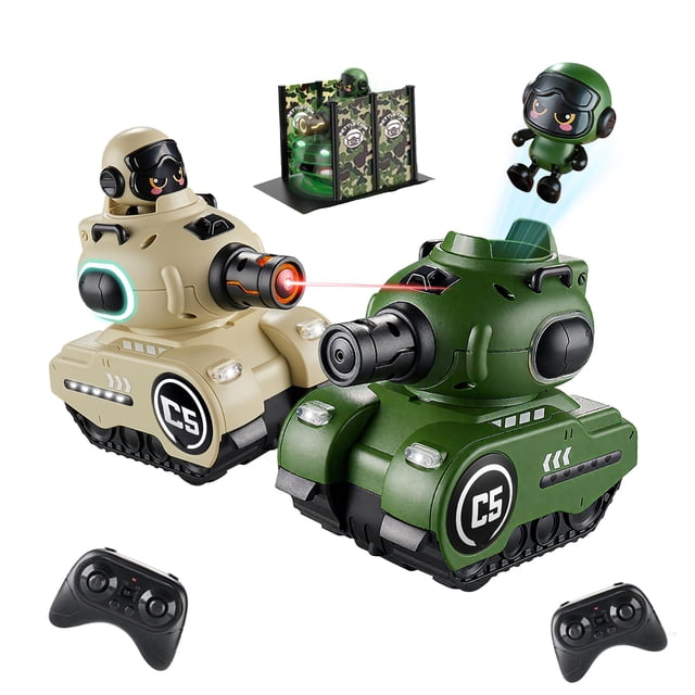 2 Tanques de Batalla RC OBEST Pack de 2 con Sistema Infrarrojo para Niños de 6 a 12 Años
