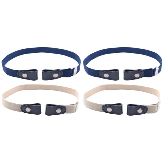 HOMEMAXS 2 Count No Buckle Belt Elastic Waistband Adjustable Unisex Belt Miss 90cm Navy
