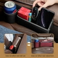 thumbnail image 7 of Black Car Seat Gap Filler Organizer, Multifunctional Car Leather Cup Holder Gap Bag Pocket, Universal Car Seat Storage Box for Women Men Truck Auto Phone Glasses Key, 7 of 7