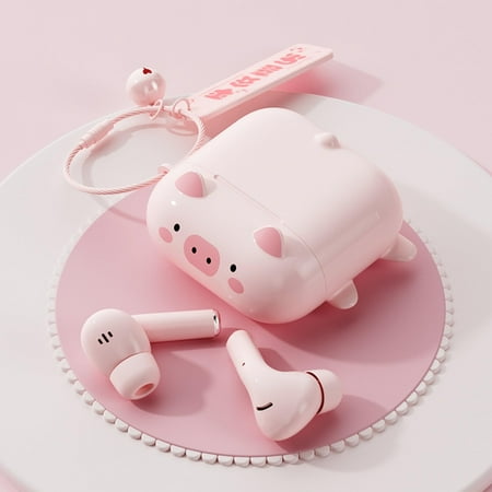 YUNOVA Girls Kids Wireless Earbuds Bluetooth 5.3 with 25H Playtime, IPX5 Waterproof TWS Earphones for Small Ears, Cute Animal Design for School/Sports/Gifts