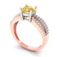 thumbnail image 2 of 1.27 ct Round Cut Natural Citrine Solitaire with Simulated Diamond Accents 14K White/Rose Gold Womens Engagement Ring, 2 of 5
