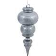 thumbnail image 1 of Vickerman N500087 4 in. Pewter Finial 4 Finish Assorted Color Christmas Ornament - 8 per Box, 1 of 3