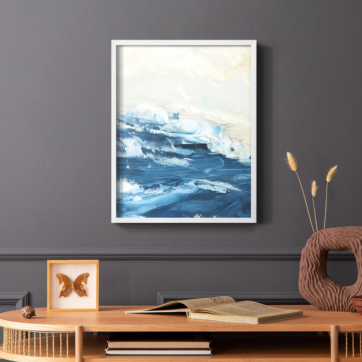 Wave after Wave I Framed Print in White Solid Wood 11 x 14 Framed Print