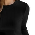 thumbnail image 3 of Besolor Long Sleeve Shirts for Women Round Neck Slim Fitted Basic Tee Casual Pullover Going out Tops, 3 of 4