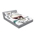 thumbnail image 2 of Ambesonne Retro Fitted Sheet & Pillow Sham Set, Hipster Skull Pop Art, Full, Multicolor, 2 of 2