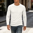 thumbnail image 2 of JIAYUE Men's T Shirt Long Sleeve Round Neck Knit Sweater Casual Pullover Tops With Pockets Soft Comfortable Slim Fit Solid Color Daily Lightweight Wear For Male, 2 of 8