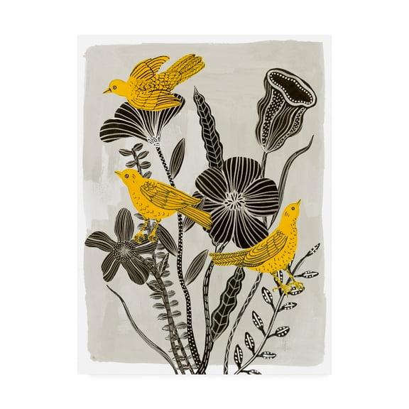 Trademark Fine Art 'Birds in My Garden I' Canvas Art by Melissa Wang