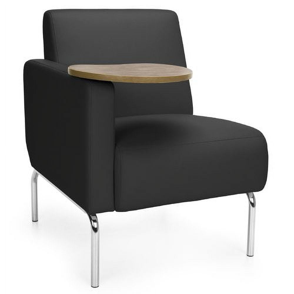 OFM Triumph Series Model 3001LT Polyurethane Modular Left Arm Lounge Chair with Tungston Tablet, Black