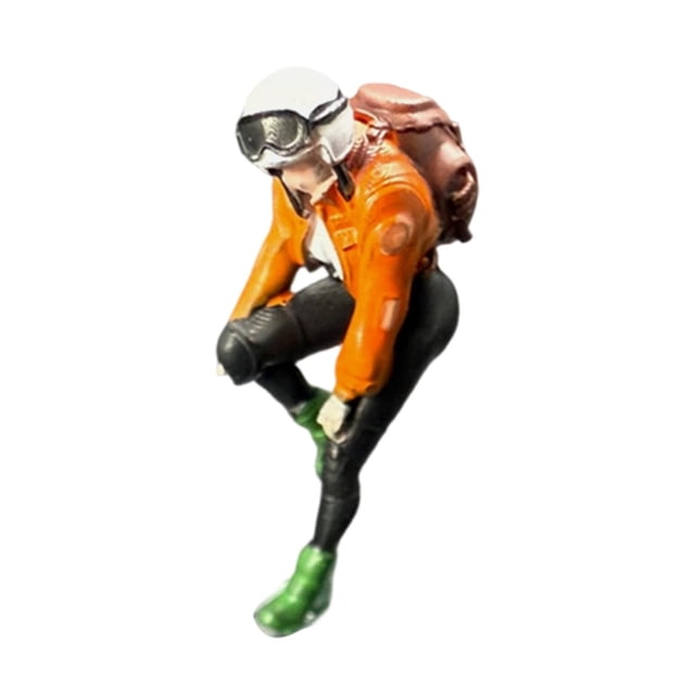 Modelo femenino 3D a escala 1:64, modelo de personaje para juegos de rol, figuras diminutas, juguete, accesorio fotográfico. abrigo naranja
