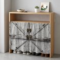 thumbnail image 6 of Farmhouse Gate Cabinet Curtains for Kitchen 35"W x 35"L, Vintage Country Grey Farmhouse Door Laundry Sink Cabinets Magic Tape Short Curtain Privacy Panel for Bathroom Vanity Cabinets, 6 of 9