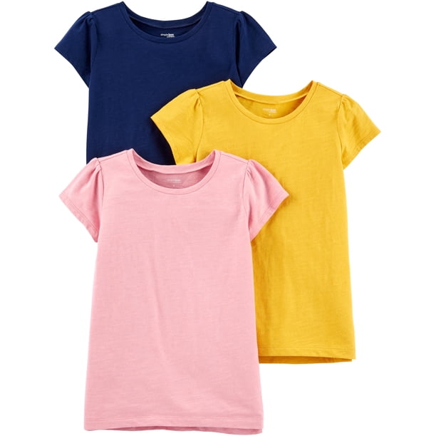 Camisetas Simple Joys by Carter's de manga corta para niñas, 2T (3-P)