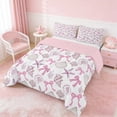 thumbnail image 3 of Manfei Pink White Starfish Queen Comforter Set for Kids Girls, Seashell Bow Bedding Comforter Set, Pink Reversible 3pcs, 1 Comforter and 2 Pillowcases, 3 of 6
