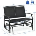 thumbnail image 2 of XiHuaZhaoChen Patio Glider Benches for Outside, Swing Glider Chair with Steel Frame, Patio Swing Rocker, 2-Person Loveseat for Backyard, Poolside, Lawn, Balcony, Porch Glider Bench(Black), 2 of 9