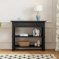thumbnail image 3 of TREXM Retro Console Table with Drawer and Two Sturdy Shelves for Entryway, Living Room (Antique White), 3 of 9