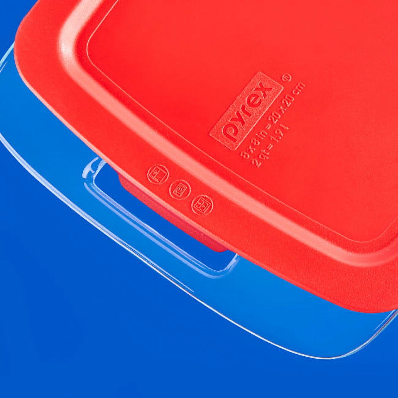 Pyrex Easy Grab 8" Square Glass Baking Dish with Red Lid - image 4 of 9