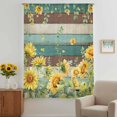 thumbnail image 3 of Sunflower Sheer Curtains 108" Extra Long, Summer Eucalyptus Botanical Floral Teal Brown Wood Light Filering Curtains, Privacy Drapes Simi Floor to Veiling Curtain for Living Room Window Treatment, 3 of 9