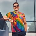 thumbnail image 4 of Yiaed Colorful Parrot Jungle Dream APrint Men's Short Sleeve Polo Shirt,Golf Polo for Men Three-Button Golf Shirt Athletic Casual Collared T-Shirt- 4X-Large, 4 of 7