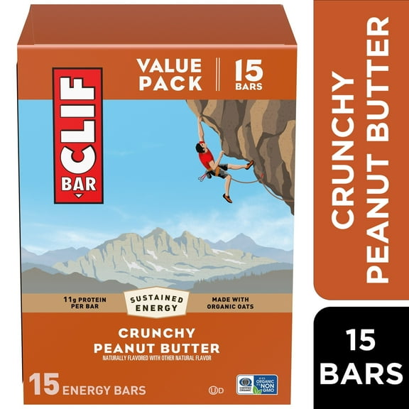 CLIF BAR Energy Protein Bars, Crunchy Peanut Butter, 15ct