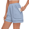 thumbnail image 4 of Jusfitsu Womens Athletic Shorts High Waisted Workout Running Sweat Short for Women With Pockets, 4 of 7