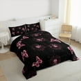 thumbnail image 2 of jejeloiu Butterfly Bedding Comforter Set,Rustic Flower Floral Twin Comforter Sets,Pink Dandelion Bedding Set For Girls,Breathable Home Decor Reversible,2pcs, 2 of 7