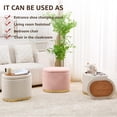thumbnail image 6 of Mxfurhawa Modern Storage Ottoman – Upholstered Footstool with Metal Base, Multi-Functional Vanity Stool & Side Table for Living Room & Bedroom (White), 6 of 6