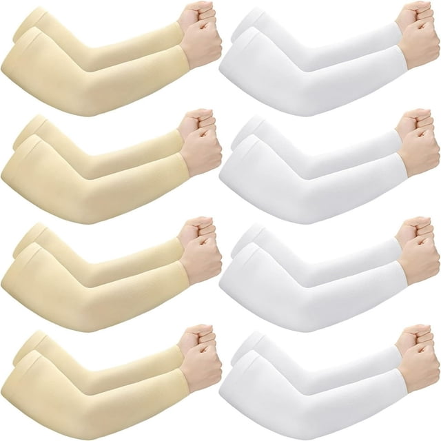 YOPTOP 8 Paires de Manchons Protecteurs Fins pour Peau Âgée, Blanc