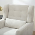 thumbnail image 5 of Modern Accent Chair, Chenille Upholstered Armchair with Waist Pillow and Wood Legs, Comfy Single Sofa Chair for Living Room Bedroom Small Spaces, Beige, 5 of 9