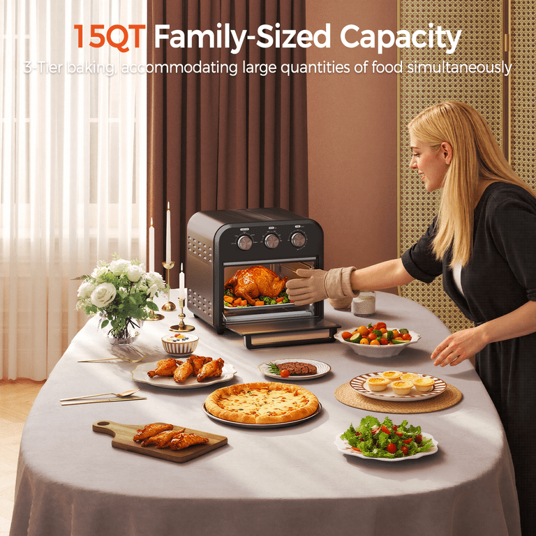 Patbrela 15Qt Toaster Oven Air Fryer Combo, 1300W photo 3
