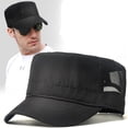 thumbnail image 2 of Gorra plana de malla para hombre y adulto, gorro militar de poliéster de gran tamaño, estilo informal, ideal para el verano y exteriores, 55-60cm, 60-66cm, 2 of 4