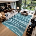 thumbnail image 4 of Toyoso 5x7 Modern Abstract Area Rug, Coastal Ocean Wave Carpet, Soft Low Pile Non-Shedding Rug for Living Room, Bedroom, Dining Room, Nautical Seascape Home Decor, Teal, 4 of 10