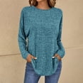 thumbnail image 2 of Lenpel Sweaters for Women Plus Size Crew Neck Long Sleeve Soft Casual Tunic Tops Lightweight Fashion Shirts, 2 of 6