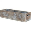 Benzara Wooden Crate with 3 Compartments, Weathered Brown