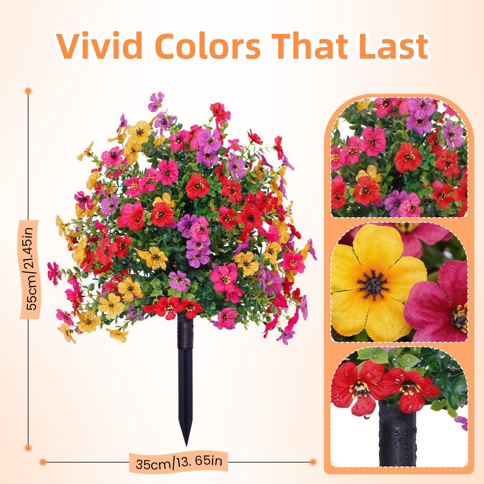 Artificial Flowers for Decoration realistic faux flowers durable UV protected material vibrant colors for patio balcony garden and indoor outdoor styling