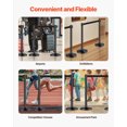 thumbnail image 4 of VEVOR Stanchion Post, 4 Pcs Stanchions with Retractable Belts, Carbon Steel Black Stanchions Queue with Sand Injection Hollow Base, Crowd Control Barriers for Theaters, Parties, Weddings, 4 of 9